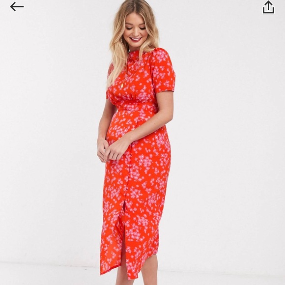 ASOS Maternity Dresses & Skirts - Asos Maternity Floral midi tea dress with buttons